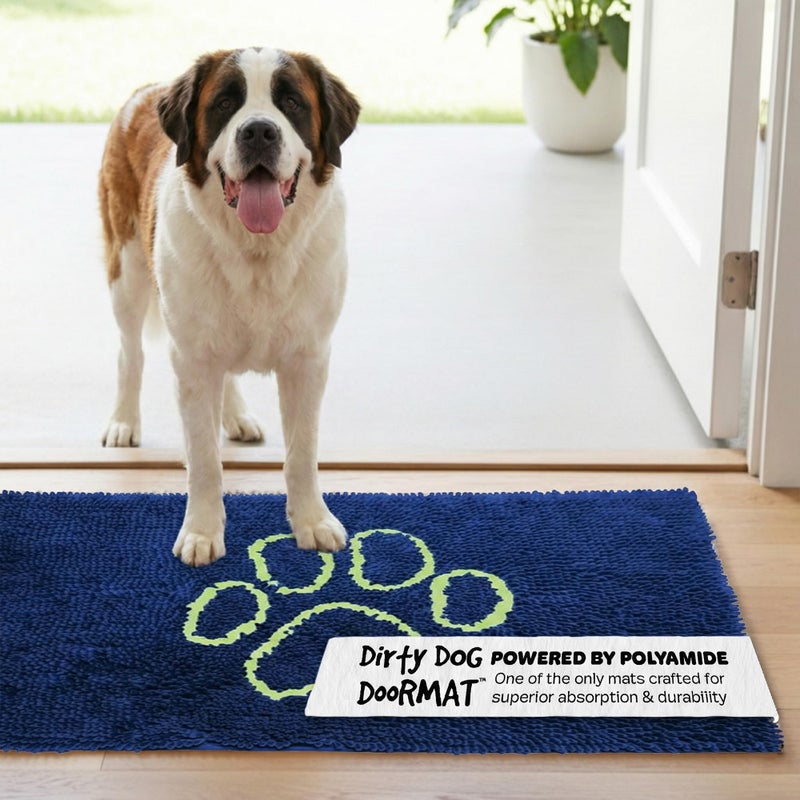 Dog Gone Smart Dirty Dog Doormat - Fast Drying Rug with Super Gripper Backing for Clean Floors - Super Absorbent and Machine Washable Mat for Muddy Paws - Marine - Image 1
